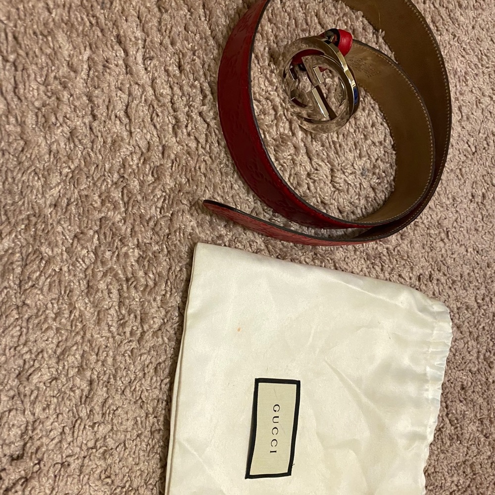 Red Gucci belt size 36